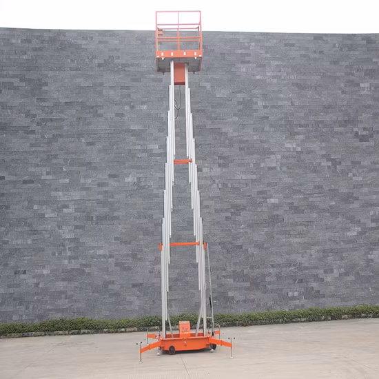 Plataforma de elevação de alumínio elétrica do elevador hidráulico da tabela de trabalho aéreo de Niuli